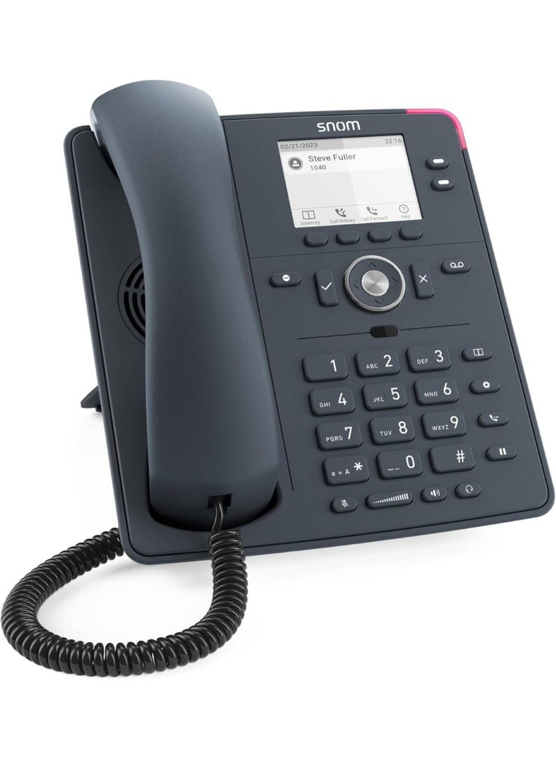 Snom هاتف Snom D140 VoIP رمادي Slate، شاشة LCD 2.8، صوت عالي الدقة، هويتان SIP، فئة PoE 1، IPv4/IPv6، OpenVPN، مفاتيح قابلة للبرمجة، مفتاح Ethernet مدمج - Image 2
